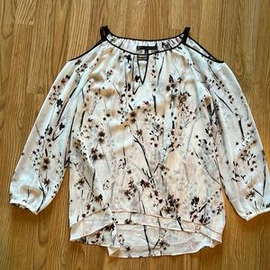 White house black market floral blouse